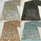 Chiffon with 3mm & 12mm Leaf Sequins — fabric photo 3