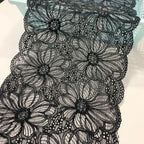 Large Floral Stretch Lace Trim 20 cm — fabric photo 5