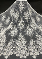 Botanical Bugle and Foam Bead Sequin Fabric