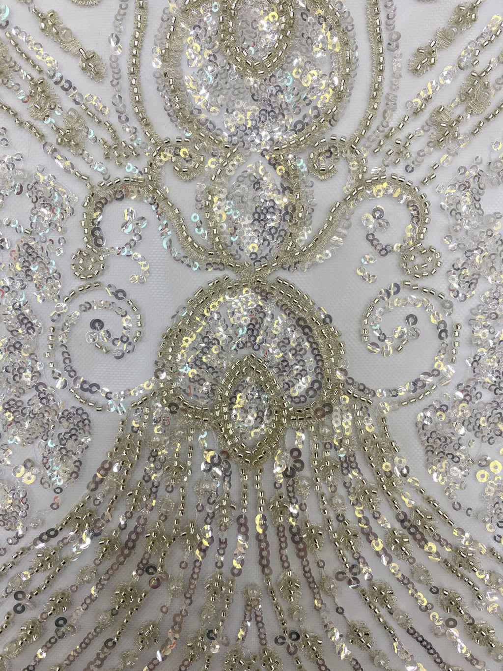 Sequin & Bubble-Bead Embroidered Bridal Fabric – Design 99295 — fabric photo 3