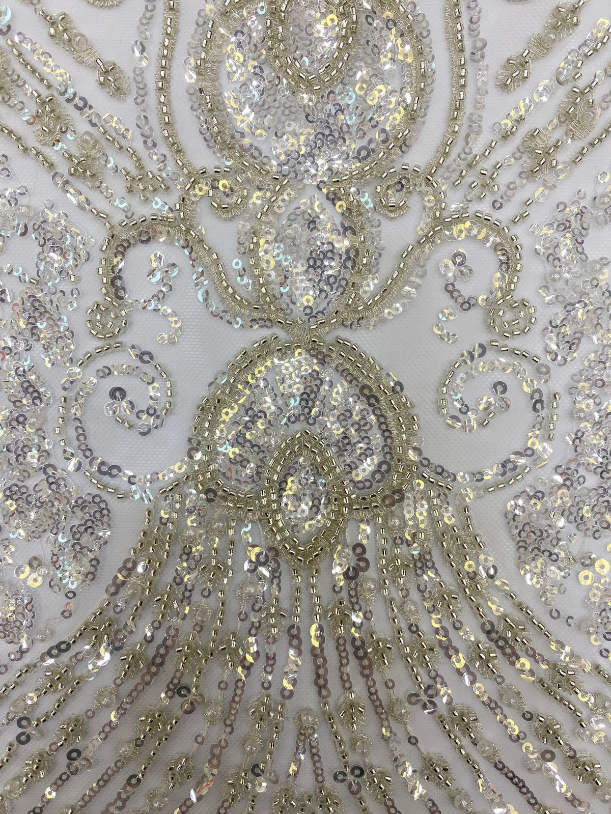 Sequin & Bubble-Bead Embroidered Bridal Fabric – Design 99295 — fabric photo 3