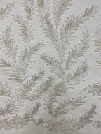Feather-Detail Silver Bead & 3 mm Sequin Fabric — fabric photo 4