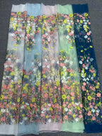 Botanical Multicolor Appliqué Embroidery Fabric — fabric photo 2