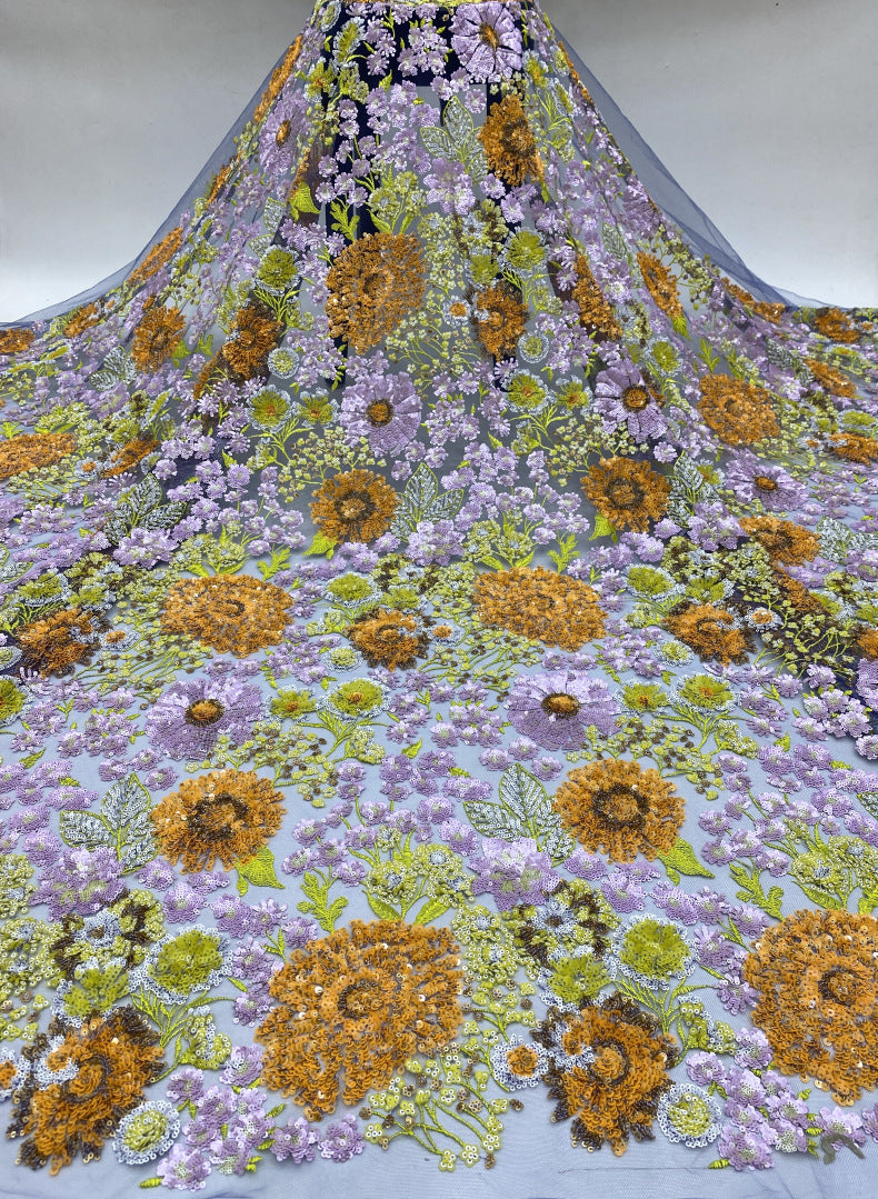 Multicolor Laminated Sequin Embroidery Fabric – 8 Colorways — fabric photo 6