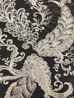 Modern White Bridal Bead & 2/4 mm Sequin Fabric — fabric photo 2