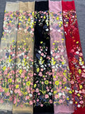 Botanical Multicolor Appliqué Embroidery Fabric — fabric photo 6