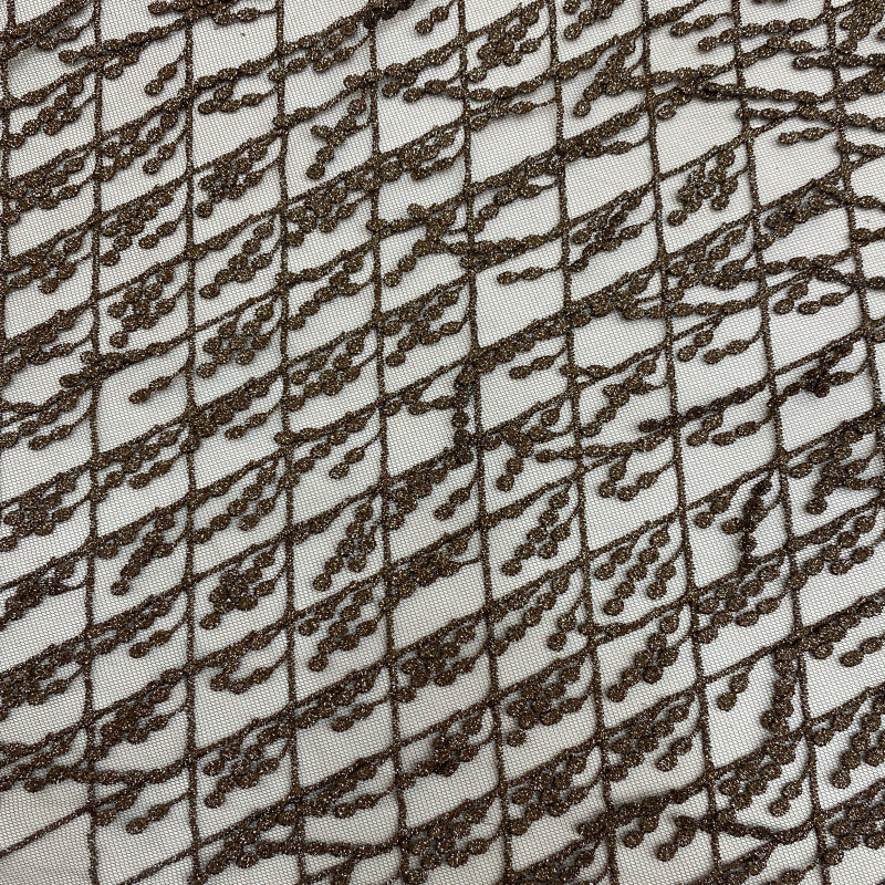 3D Metallic Thread Floating Embroidery Fabric — fabric photo 3