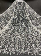 Bugle & Foam Bead 3/4mm Sequin Bridal Fabric