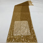 Colorful Sequin & Bead Embroidery Fabric for Dresses — fabric photo 2
