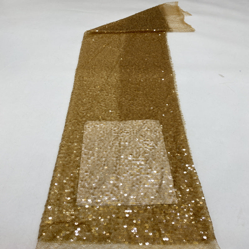 Colorful Sequin & Bead Embroidery Fabric for Dresses — fabric photo 2