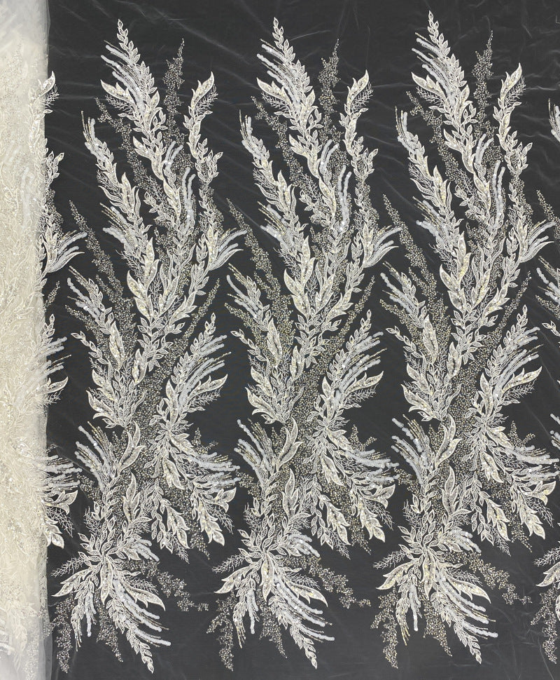 Sequin Embroidered Bridal Fabric – Design 38847