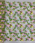 Botanical 3/4 mm Sequin Embroidered Bridal Fabric — fabric photo 6