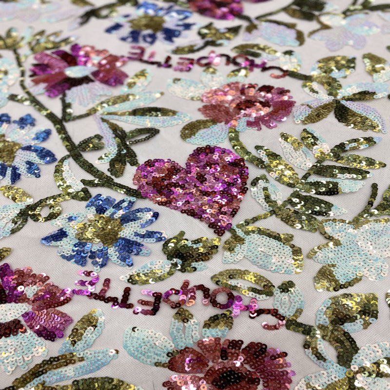 Colorful 4 mm Sequin Embroidered Mesh Fabric — fabric photo 3