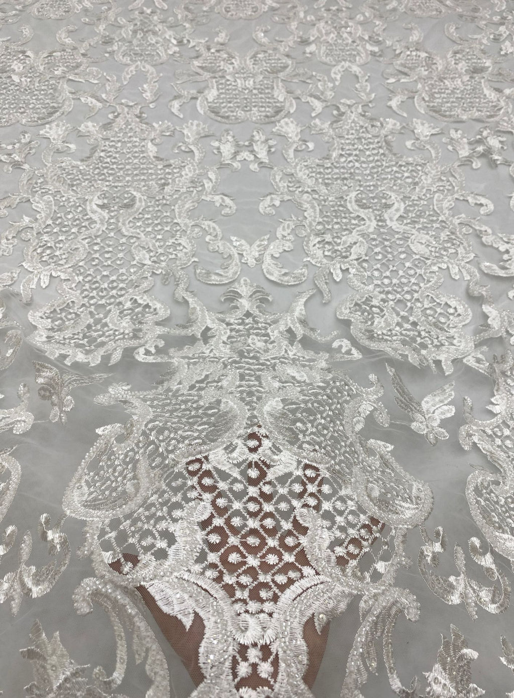 Bead & Sequin Embroidered Fabric for Gowns — fabric photo 4