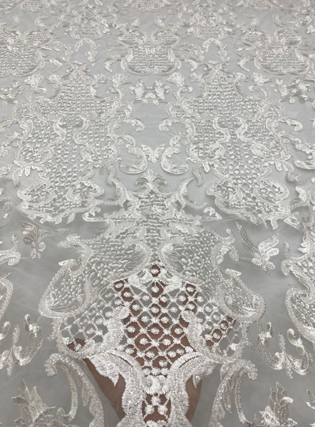 Bead & Sequin Embroidered Fabric for Gowns — fabric photo 4