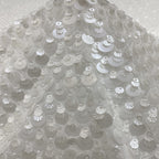 Shell Sequin Bead Embroidered Stretch Mesh — fabric photo 5