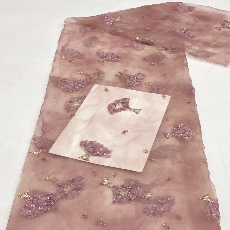 Printed Ribbon Sequin Organza for Dresses — fabric photo 4