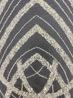 Precision Bugle Foam Bead Sequin Embroidered Fabric — fabric photo 3