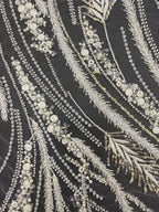 Feather-Style Foam Bead & Sequin Embroidery Fabric — fabric photo 3