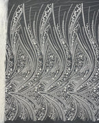 Decorative Bugle Foam Bead Sequin Bridal Fabric — fabric photo 6