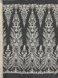 3D 3/4 mm Sequin & Bubble-Bead Embroidered Bridal Fabric — fabric photo 6