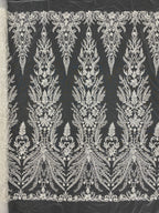 3D 3/4 mm Sequin & Bubble-Bead Embroidered Bridal Fabric — fabric photo 6