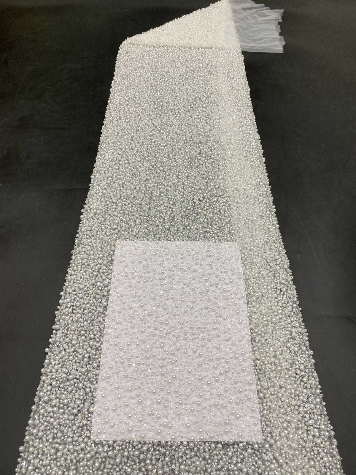 Dense Bead Sequin Bridal Embroidery Fabric — fabric photo 6
