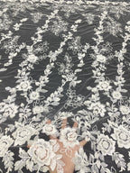 Wedding Lace with Beads and Sequins Fabric by Yard — fabric photo 2