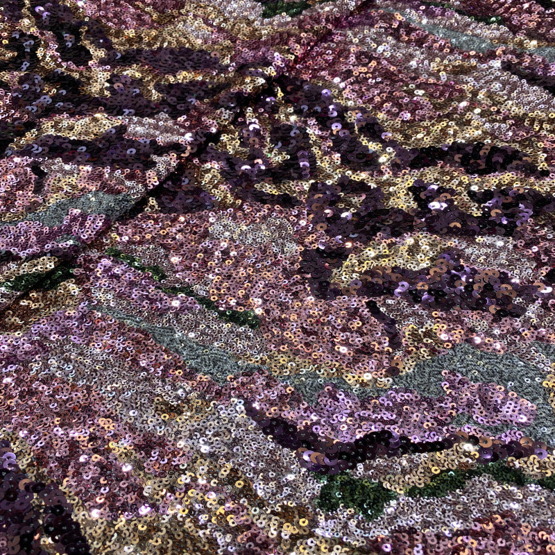 Multicolor Geometric Sequin Embroidered Bridal Fabric — fabric photo 5