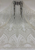 Heavy Sequin & Bubble-Bead Embroidered Bridal Fabric – Design 69311 — fabric photo 6