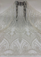 Heavy Sequin & Bubble-Bead Embroidered Bridal Fabric – Design 69311 — fabric photo 6