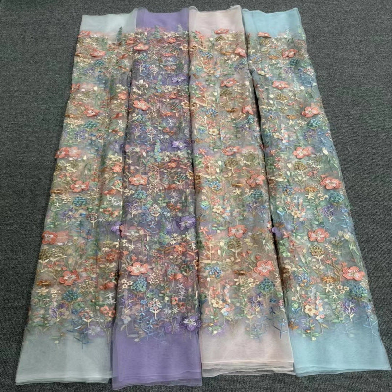 Botanical Appliqué Bridal Fabric