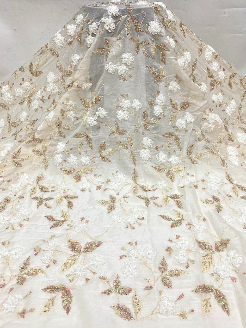 Sequin Embroidered Bridal Fabric – Design 27199 — fabric photo 6