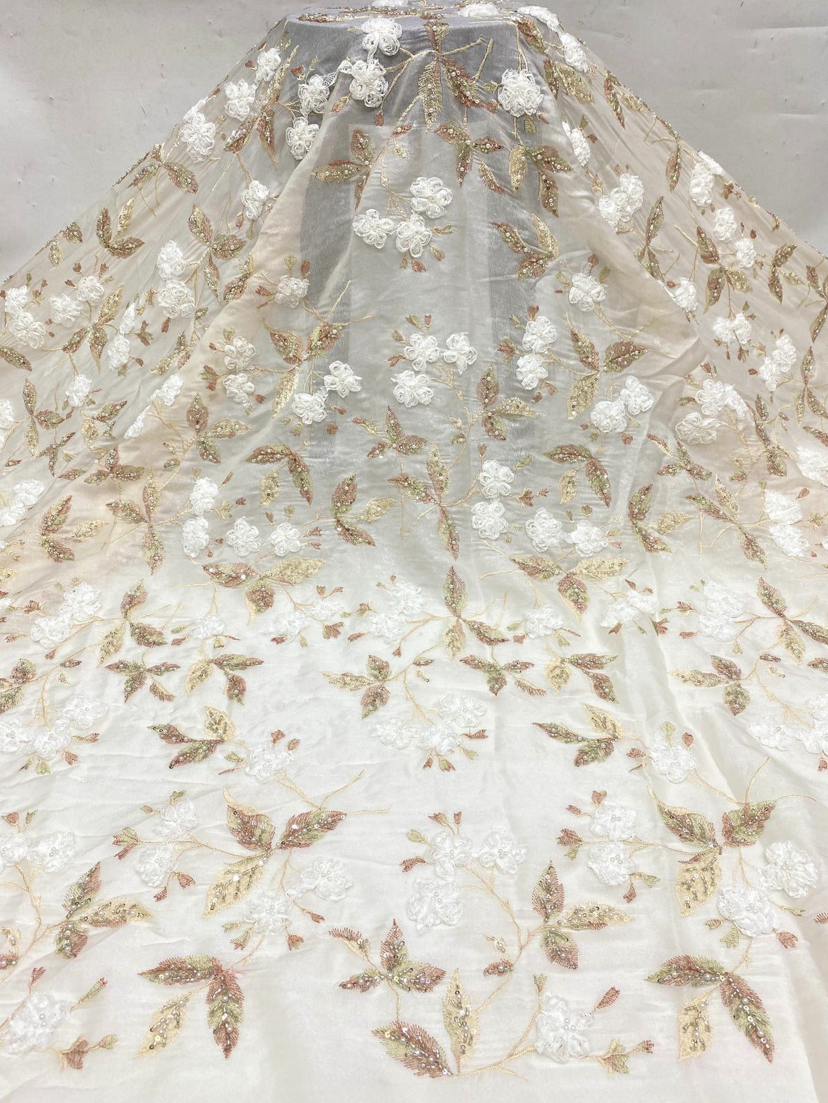 Sequin Embroidered Bridal Fabric – Design 27199 — fabric photo 6