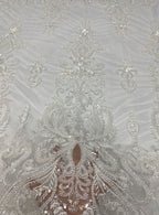 Dense Bead and 3/4mm Sequin Embroidery Fabric — fabric photo 4