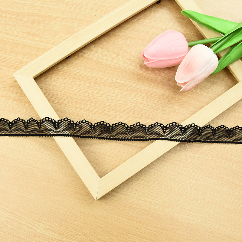 Small Floral Stretch Nylon Lace Trim — fabric photo 3