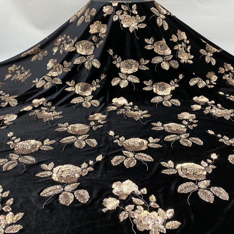 Korean Velvet Multisize Colorful Sequin Fabric — fabric photo 3