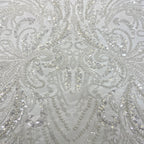 Bugle Bead & Sequin Embroidered Bridal Fabric - Style 57039 — fabric photo 5