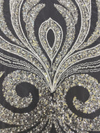 Sequin & Bubble-Bead Embroidered Bridal Fabric – Design 03839 — fabric photo 3