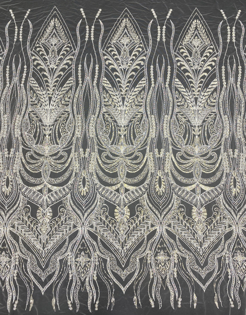 Sequin Embroidered Bridal Fabric – Design 91967