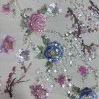 Ethnic Floral Embroidered Mesh Lace — fabric photo 2