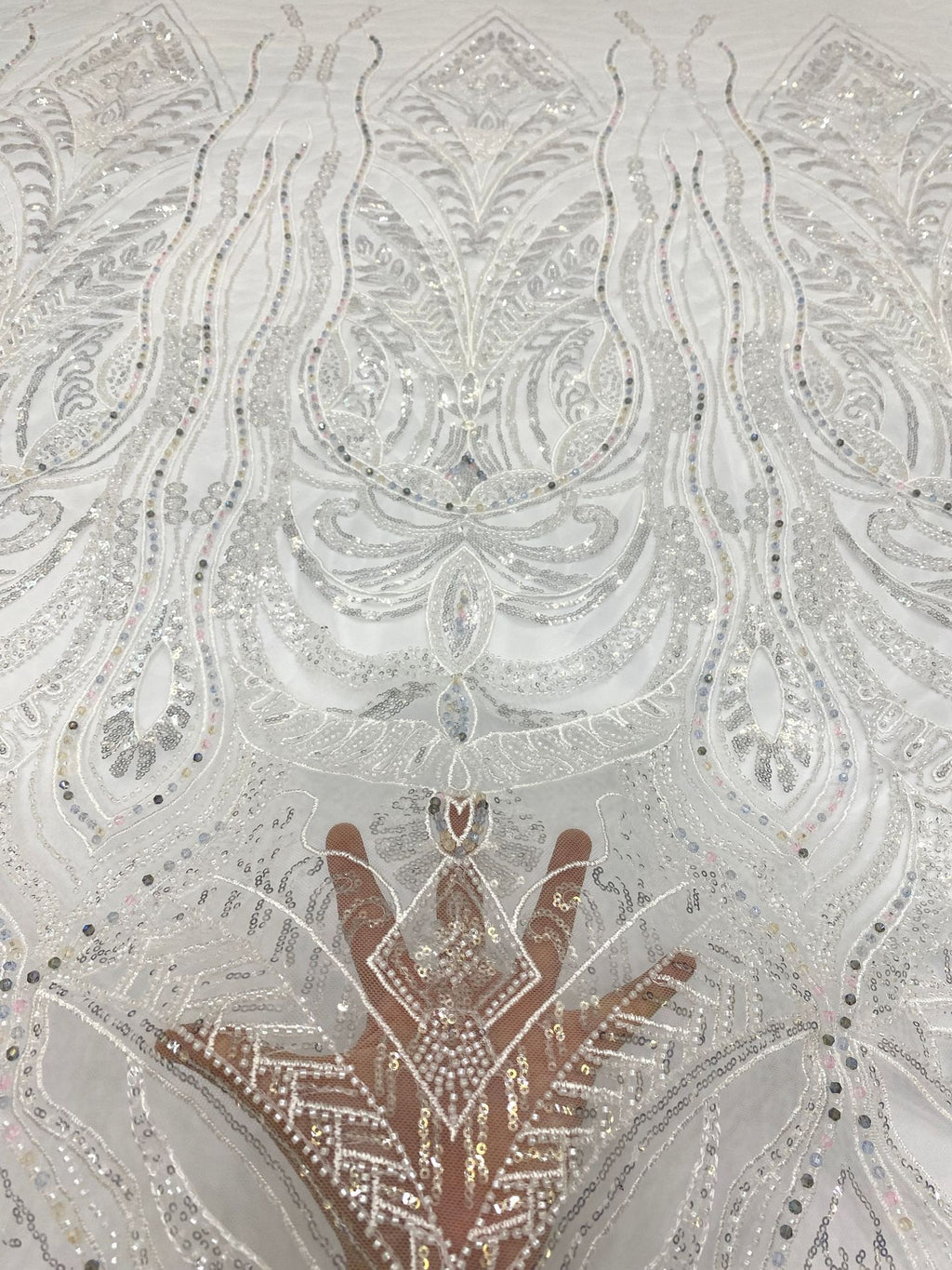 Sequin Embroidered Bridal Fabric – Design 91967 — fabric photo 4