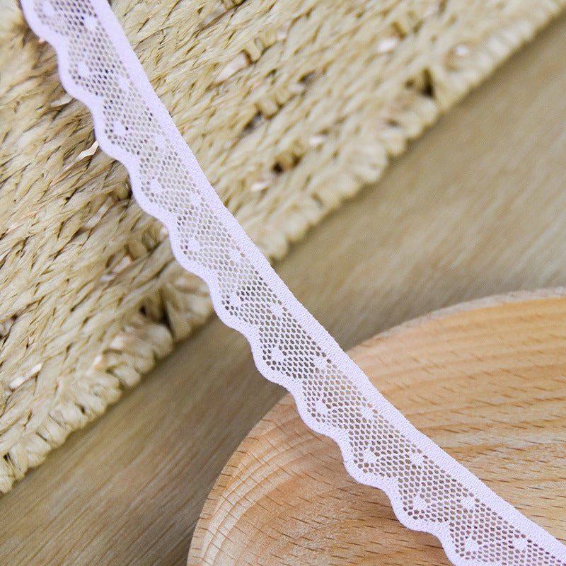 Dotted Single-Scallop Stretch Nylon Lace Trim 1.5 cm — fabric photo 2