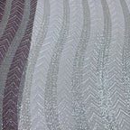 Linear Bugle Bead & Sequin Embroidered Mesh Fabric – Per Yard