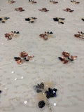 Fine Mesh Embroidery with Silver Beads and 4 mm Sequins — fabric photo 6
