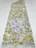 Botanical Laser Print Bead Sequin Embroidery Fabric — fabric photo 6