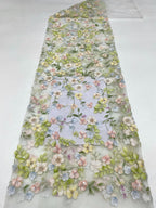 Botanical Laser Print Bead Sequin Embroidery Fabric — fabric photo 6