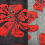 Floral Embossed Brocade Jacquard Organza Fabric