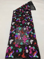 Multicolor 3 mm Sequin Embroidered Bridal Fabric – Design 87359 — fabric photo 3