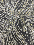 Heavy Bugle & Foam Bead Sequin Embroidery Fabric — fabric photo 3